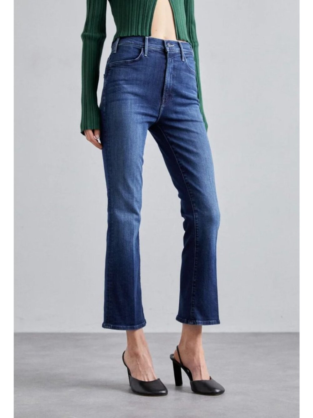 Mother The Hustler Ankle Crop Jeans Size 26 Heirloom Indigo Blue